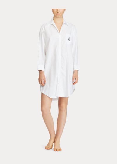 Ralph Lauren Cotton Dobby Pajamas Top Dame Danmark (WHORL1745)